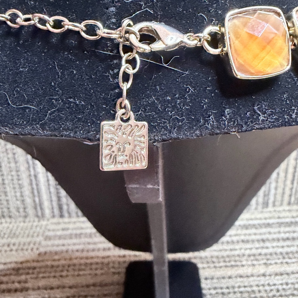 Vintage Erica Lyons Gold-Tone Brown & Amber Gemstone Necklace - Picture 5 of 7